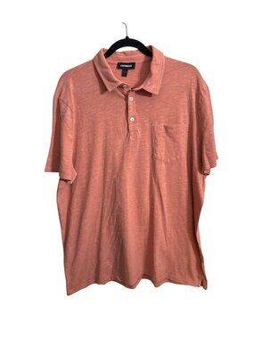 Express XL Mens Coral Polo Shirt With Pocket